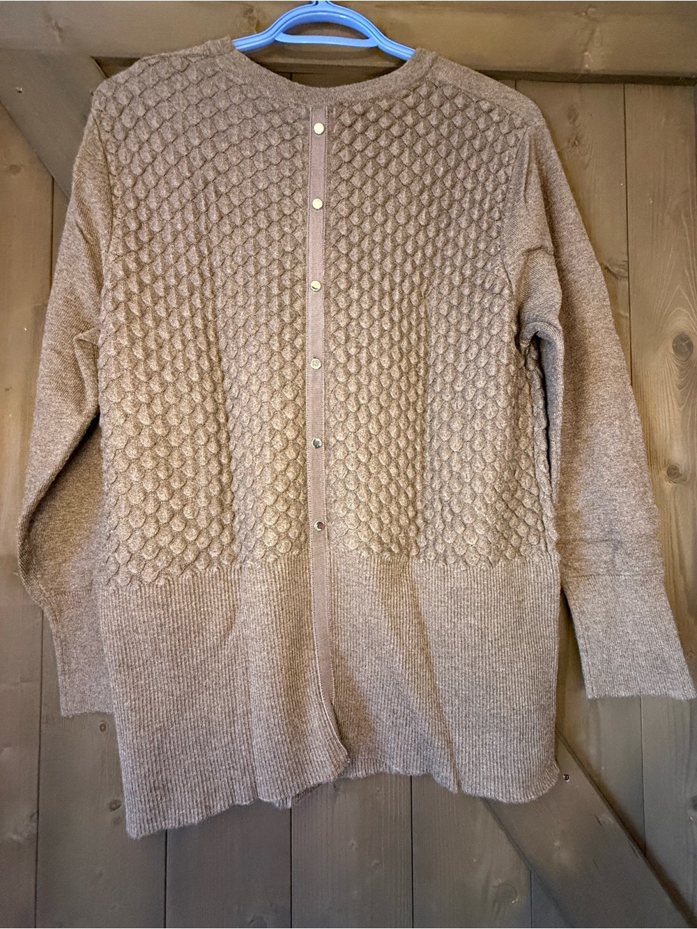 MARBLE Taupe Textured Crewneck Pullover Sweater - Picture 2 of 5